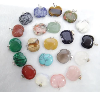 Doğal taş Turquoises Kuvars Kristal lapis Opal kaplan gözü Apple kolye dıy Takı yapımı için kolye Accessories50pcs