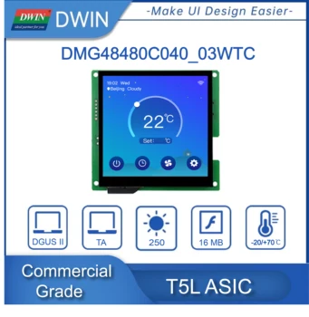 DWIN 4.0 İnç 480xRGBx480 16.7 M Renk IPS Ekran CTP Akıllı dokunmatik LCD ekran paneli HMI Akıllı Ekran