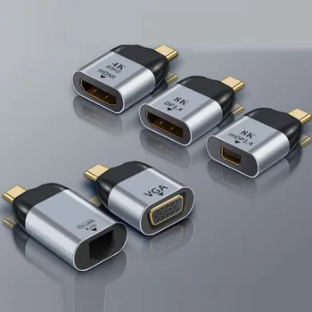 DYKB USB Tip-C HDMI DP VGA miniDP RJ45 Dönüştürücü adaptör fiş 4K 60Hz HD video iletim Mac PC Dizüstü Telefon TV