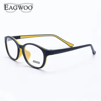EAGWOO Silikon Yumuşak Gözlük Çocuk Yuvarlak Optik Çerçeve Düz Gözlük Erkek Kız Tapınak Reçete Gözlük Çerçevesi 888