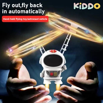 El İndüksiyon Uçan Robot Uçan Oyuncaklar İle led ışık Parlayan Uçan Uzay Gemisi Açık Oyuncaklar İçin 3 + Yıl çocuk noel hediyesi