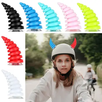 Elektrikli Araç Kask İplik Şekli Öküz Boynuzları Dekorasyon Kask Aksesuarları Silikon Vantuz Genel Şapkalar Aksesuarları