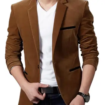 Erkek İş Blazers Takım Elbise Kadife Klasik Sürüm Yaka Yaka Erkek Kumaş Şirket için Erkek Moda Blazer Ceket Ceket 3 Renkler
