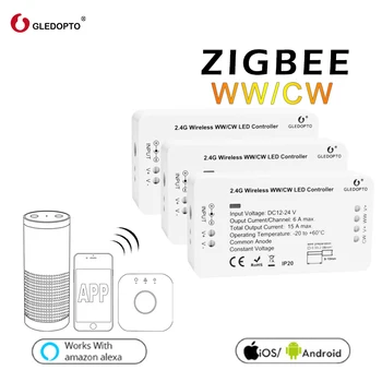 Fabrika Fiyat GLEDOPTO WW / CW Akıllı Kontrol Zigbee Sistemi Kablosuz Kontrol LED aydınlatma kumandası 12-24V RGB Karartma Anahtarı LED