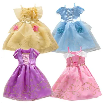 Fantezi Genç Kız Çiçek Elbise Çocuk Kız Parti Elbise Boyutu 3-8Year Doğum Günü Yaz Çocuk Giysileri Kız Lase Pembe rahat elbise