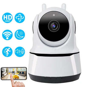FHD 1080P Kapalı WiFi IP Kamera Akıllı Ev Güvenlik Gözetim Kamera CCTV PTZ 360 Pet bebek izleme monitörü Hareket Algılama Video Kamera