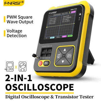 FNIRSI DSO-TC2 Dijital Osiloskop Transistör Test Cihazı 2.5 MS/sn Örnekleme Hızı 200kHz Bant Genişliği Desteği Diyot LCR Algılama PWM Çıkışı