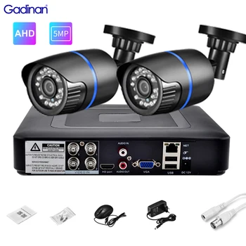 Gadınan 4CH DVR CCTV Sistemi 2 ADET AHD Kameralar 5MP 2MP 720 P Video Gözetim Kiti 5 in 1 DVR Kaydedici Gece Görüş Bullet AHD Kam