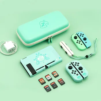 GeekShare saklama çantası Nintendo Anahtarı İçin OLED Hayvan Yeşil Yapraklar Geçiş Seyahat sert çanta Nintendo Anahtarı Aksesuarları İçin