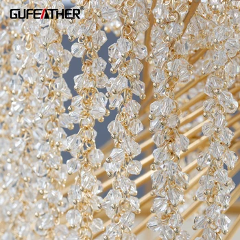 GUFEATHER C215 zincir geçiş REACH nikel ücretsiz 18 k altın kaplama bakır zirkonlar charms diy bilezik kolye takı yapımı 50 cm / grup