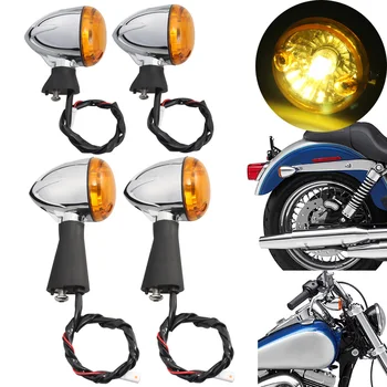 Hint Scout Altmış BOBBER 2014-2020 Motosiklet Ön ve Arka LED dönüş sinyal ışıkları Amber Göstergeleri Yer Değiştirme