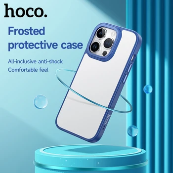 HOCO Orijinal Şeffaf Buzlu Koruyucu Kılıf iPhone 14 Pro Max 2022 Anti-parmak izi PC Geri Fundas iPhone 14 Artı