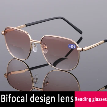 ıboode Bifokal okuma gözlüğü Erkekler Kadınlar Metal Büyütme Presbiyopi Gözlük Unisex Bilgisayar Gözlüğü Diyoptri + 1.0 İla + 4.0