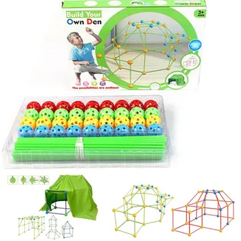 Inşaat Kale Yapı Blok Seti Çocuk Kız Erkek Kendi Den DIY Renkli 3D Kaleler Tünelleri Çadır oyuncak seti