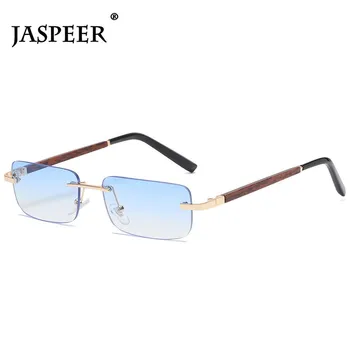 JASPEER Vintage Dikdörtgen Güneş Erkekler Marka Tasarımcısı Steampunk Gözlükleri UV400 Sürüş Shades Kadın Moda Gözlük
