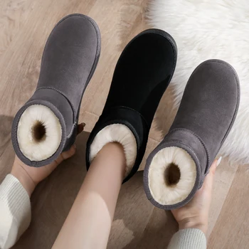 Kar Botları kadın Kış 2021 Yeni pamuklu ayakkabılar Kadın Peluş Kalınlaşmak kısa çizmeler Artı Kadife Sıcak Tutmak Polar Botas Feminina