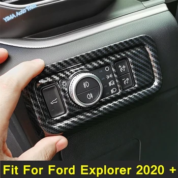 Karbon Fiber İç Başkanı İşık Lambası Ayar Anahtarı Düğmesi Paneli Kapak Trim LHD Ford Explorer 2020 - 2022 İçin Mat Aksesuarları