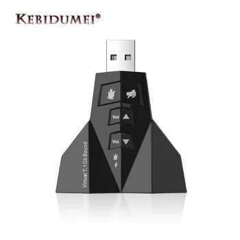 Kebidumei 1 adet 7.1 Kanal Harici USB Ses Kartı USB 2.0 3D Ses Ses Kartları Adaptörü Mikrofon Hoparlör Dizüstü PC İçin Mac İçin