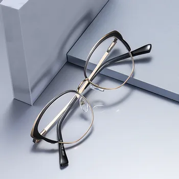Kedi gözü Moda Metal Yarım Jant Kadın Gözlük Kadın okuma gözlüğü Presbiyopik Gözlük +1.0+1.5+2.0+2.5+3.0+3.5+4.0