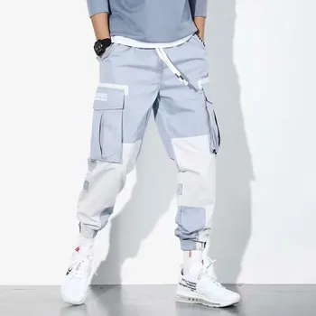 Kore Şık Rahat Hip Hop Streetwaer Erkek Spor Joggers Bahar Güz Harem Baggy Kargo Pantolon Erkekler Harajuku Moda Mix Renk