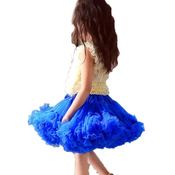 Kızlar Prenses Etekler Çocuklar Tutu Etek Kabarık Pettiskirt Kız Üç Katmanlar Bale Dans Parti Etek Bebek Çocuk Katı Giyim