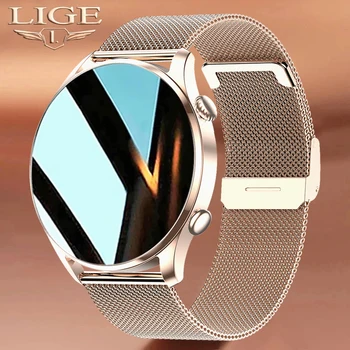 LIGE akıllı saat Kadınlar 2022 Tam Dokunmatik Bluetooth Çağrı Yeni spor saat Özel Arama Su Geçirmez nabız monitörü Smartwatch Erkekler