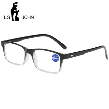 LS JOHN Tam Çerçeve İlerici okuma gözlüğü Kadın Erkek Ultralight Anti Mavi Işın Lens Presbiyopi Gözlük Okuyucu +1.0 ila + 4.0