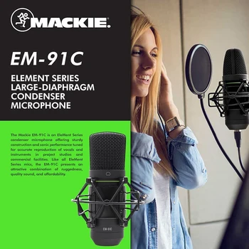 Mackie EM - 91C Büyük Diyaframlı Kondenser Mikrofon Hem Büyük hem de Ev tabanlı Stüdyolar için Mükemmel Profesyonel Kalitede Mikrofon
