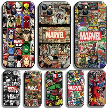 Marvel Çizgi Roman Logosu iPhone 13 12 11 Pro Mini X XR XS Max SE 5 5s 6 6s 7 8 Artı telefon kılıfı Coque Funda Silikon Kapak Carcasa