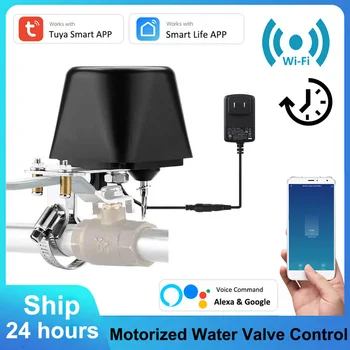 Motorlu bilyalı vana Sulama Zamanlayıcı WiFi Elektrikli Su Kapatma Kontrol Robot Otomatik Tuya Akıllı Alexa Google Vana Kontrolü