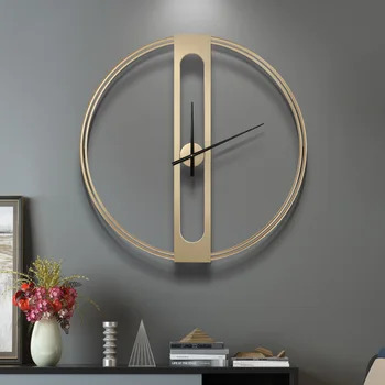 Nordic ışık lüks yaratıcı dekorasyon saat basit ve şık oturma odası saat demir dilsiz duvar saati modern tasarım dekor