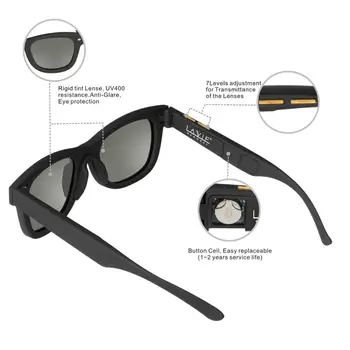 Orijinal Tasarım Güneş Gözlüğü LCD Polarize Lensler Elektronik Geçirgenliği Mannually Ayarlanabilir Lensler güneş gözlüğü Vintage Çerçeve