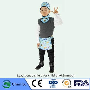 Orijinal çocuk gonadal radyolojik koruma 0.5 mmpb yarım kurşun önlük x-ışını gama ışını koruyucu kare / üçgen eşarp