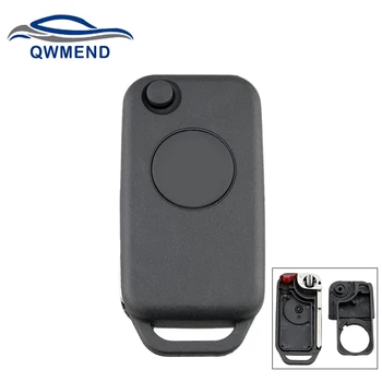 QWMEND 1 Düğme Araba Uzaktan Anahtar Kabuk Mercedes Benz için W168 W124 W202 1984-2004 A C E İki akıllı Araba Anahtarı Durum
