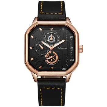 Reloj Hombre 2022 En Çok Satan Klasik Kare Spor Askeri quartz saat Erkekler için Moda Rahat Deri Marka erkek Saatler