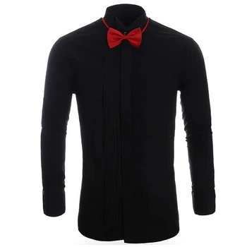 Resmi kıyafet Elbise Gömlek Adam İçin Siyah Kırmızı Beyaz Renk Artı Boyutu 5XL Düğün Gömlek Avrupa Amerikan Erkek Erkek Smokin Gömlek Yeni