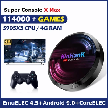 Retro video oyunu Konsolu Süper Konsolu X Max 4K HD Wifi İle 114000 Oyunları PS1 / PSP / DC / Sega Saturn / MD / NAOMİ Oyun Oyuncu TV Kutusu