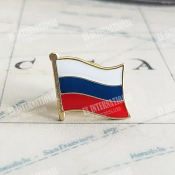 Rusya Ulusal Bayrak Kristal Epoksi Metal Emaye Rozeti Broş Koleksiyonu Hatıra Hediyeler Yaka İğneler Aksesuarları Size1.6 * 1.9 cm