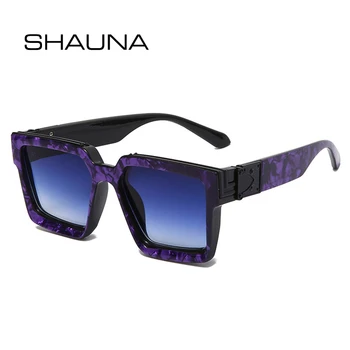 SHAUNA Retro Kare Güneş Gözlüğü Kadın Degrade Ayna Gözlük Marka Tasarımcısı Erkekler Moda Shades UV400 güneş gözlüğü