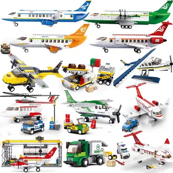 Sluban Şehir Havaalanı Yolcu Uçağı Uçak Havaalanı Setleri Tamir İstasyonu Modeli oyuncak inşaat blokları Tuğla 0367 0371 0366 0365