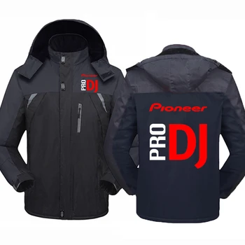 Sonbahar Kış Yeni Colorblock erkek Aşağı Ceket Pioneer Pro DJ Baskılı Özelleştirilebilir Logo Hoodies Sıcak aşağı ceket erkek Rüzgar Geçirmez