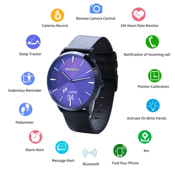 Spor Bluetooth Yortusu Akıllı Kalp Hızı Smartwatch Sedanter Hatırlatma Uyku monitör relogio inteligente Spor W203