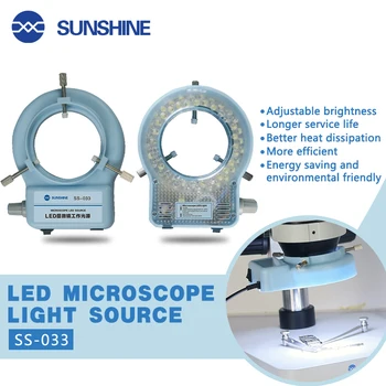 SS-033 56 LED halka ışık aydınlatıcı Lamba 0-100% Ayarlanabilir Lamba LED daire ışık Trinoküler Stereo yakınlaştırmalı mikroskop