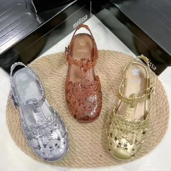 Sıcak Satış Bazıl Melissa Kadın Yaz Sandalet Yeni Stil Moda Düz Topuk Jöle Ayakkabı Bayanlar Tatil plaj ayakkabısı SM086