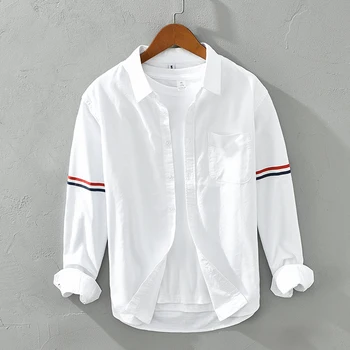 Tasarımcı Yeni Uzun Kollu Rahat Moda Rahat Pamuk Marka Gömlek Erkekler Için Katı Üst Giysi Chemise Camisas De Hombre