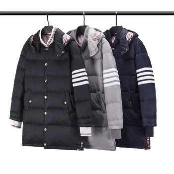 TB THOM erkek Kış Ceket Moda Marka Palto Klasik Aşağı Dolu Mat Naylon 4-bar Şerit Kalın Rahat Aşağı Ceketler