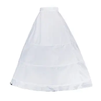 Tek Katmanlı 3 Çemberler Beyaz Petticoat Düğün Gridal Elbisesi Elbise Gelin Crinolines İpli Bel A-Line Jüpon