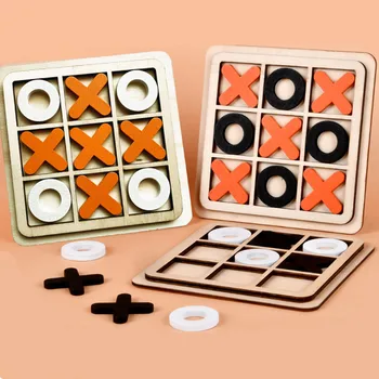 Tic Tac Toe Oyunu Kurulu Oyunu Ahşap XO Oyunu Kapalı Strateji Oyunu Erken Çocukluk Eğitim Montessori Ebeveyn-çocuk İnteraktif Oyuncak