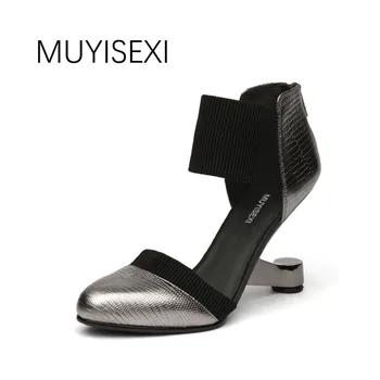 Topuklu Kadın Ayakkabı D'oray İki Parçalı Yuvarlak Burunlu Ayakkabı Metal yüksek ayakkabı Kadın Pompaları Karışık Renk HL55 MUYISEXI