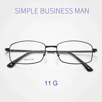 Ultra Hafif Titanyum Alaşımlı Çerçeve Gözlük Erkekler İş Tarzı Tam Jant Gözlük yaylı menteşeler Miyopi Gözlük